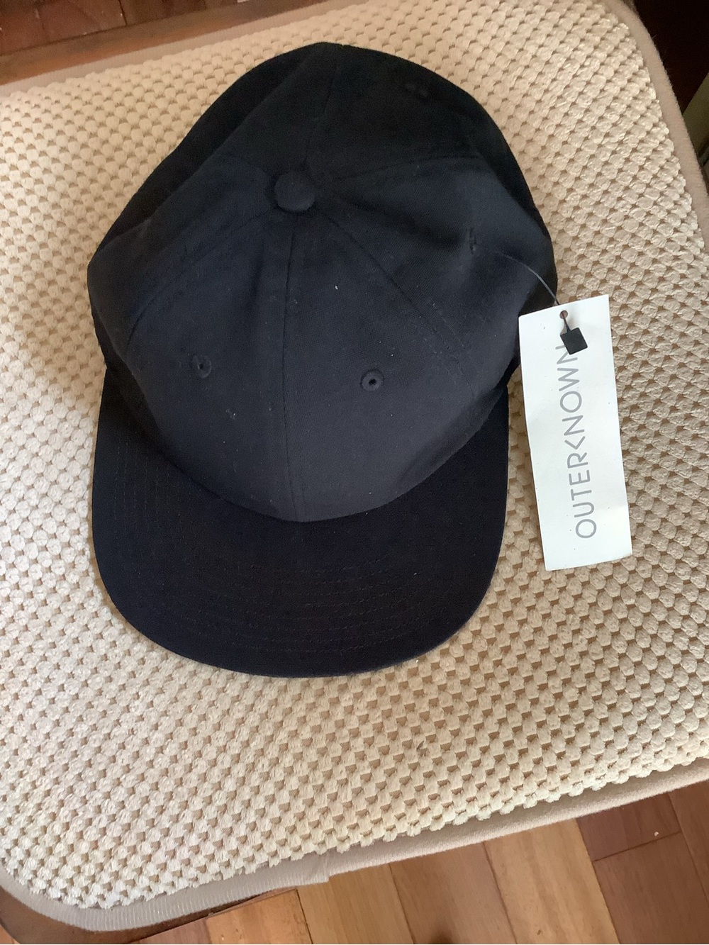 Outerknown Black Cotton Baseball Cap